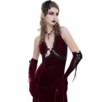 Gants 'Alicia' en Velours Bordeaux