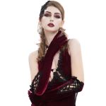 Gants 'Alicia' en Velours Bordeaux