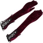 Gants 'Alicia' en Velours Bordeaux