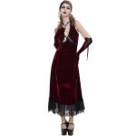 Burgundy Velvet 'Alicia' Long Dress