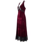 Longue Robe 'Alicia' en Velours Bordeaux