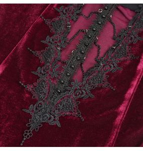 Burgundy Velvet 'Alicia' Long Dress