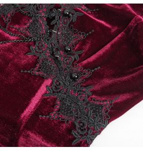 Longue Robe 'Alicia' en Velours Bordeaux