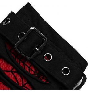 Black and Red 'Willow' Long Cut Gloves
