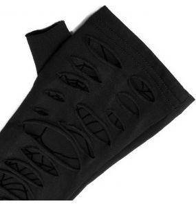 Black 'Willow' Long Cut Gloves