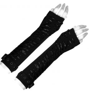 Black 'Willow' Long Cut Gloves