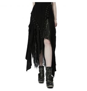 Black 'Geloyra' Asymmetric Long Dress