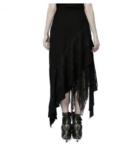 Black 'Geloyra' Asymmetric Long Dress