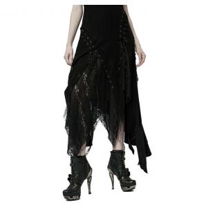 Black 'Geloyra' Asymmetric Long Dress