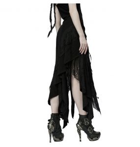 Black 'Geloyra' Asymmetric Long Dress