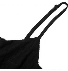 Black 'Geloyra' Asymmetric Long Dress