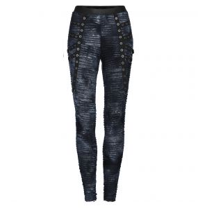 Leggings 'Goisvintha' Noir et Bleu