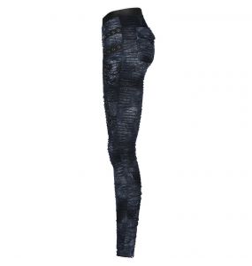 Leggings 'Goisvintha' Noir et Bleu