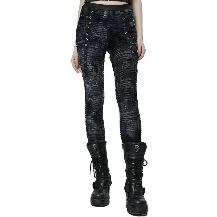 Leggings 'Goisvintha' Noir et Bleu