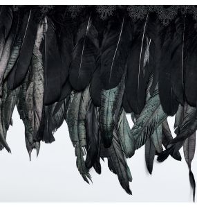 Accessoire d'Épaule 'Raven' en Plumes Artificielles Noires