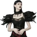 Accessoire d'Épaule 'Raven' en Plumes Artificielles Noires