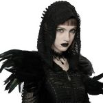 Accessoire d'Épaule 'Raven' en Plumes Artificielles Noires