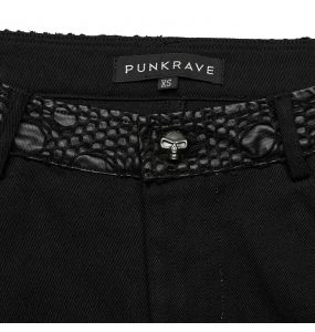 Black Twill and Mesh 'Willow' Pants