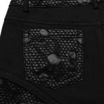 Black Twill and Mesh 'Willow' Pants