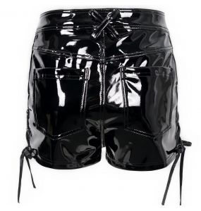 Black Vinyl 'Amala' Sexy Shorts