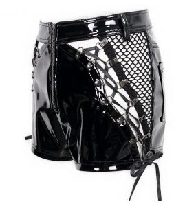 Black Vinyl 'Amala' Sexy Shorts