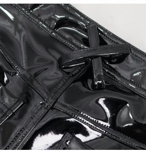 Black Vinyl 'Amala' Sexy Shorts