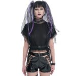 Black Vinyl 'Amala' Sexy Shorts