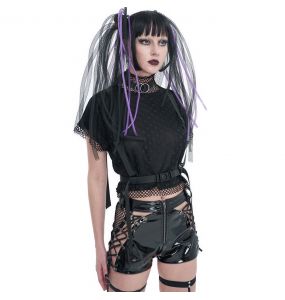 Black Vinyl 'Amala' Sexy Shorts