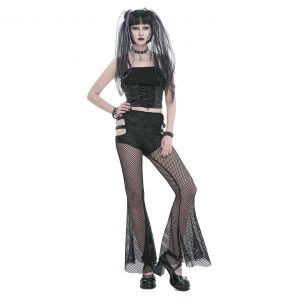 Leggings 'Melusine' en Résille Noire