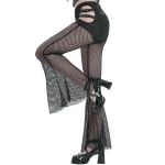 Leggings 'Melusine' en Résille Noire