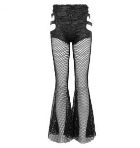 Leggings 'Melusine' en Résille Noire