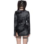 Haut Manches Longues Asymétrique 'Emelia' Noir et Gris