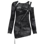 Haut Manches Longues Asymétrique 'Emelia' Noir et Gris