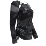 Haut Manches Longues Asymétrique 'Emelia' Noir et Gris