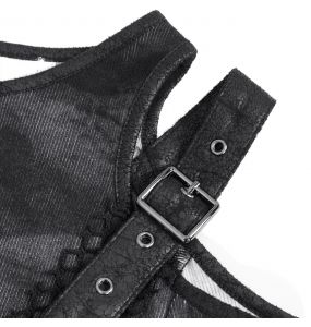 Haut Manches Longues Asymétrique 'Emelia' Noir et Gris