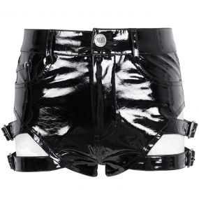 Sexy Black Faux Leather 'Adosinda' Shorts