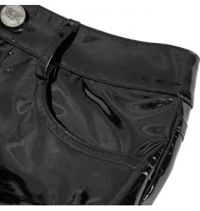 Sexy Black Faux Leather 'Adosinda' Shorts