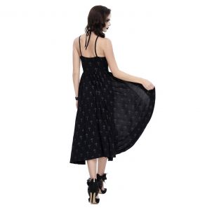 Black 'Emelia' Long Dress with Hot Pants
