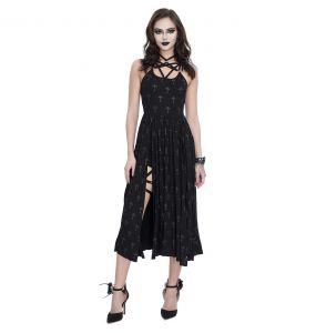 Black 'Emelia' Long Dress with Hot Pants