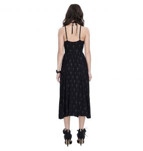Black 'Emelia' Long Dress with Hot Pants