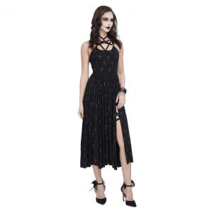 Black 'Emelia' Long Dress with Hot Pants