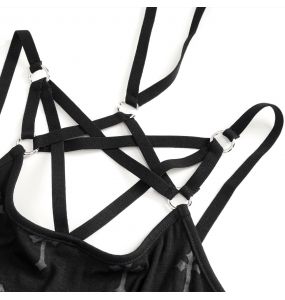 Black 'Emelia' Long Dress with Hot Pants