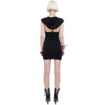 Black 'Gelvira' Hooded Mini Dress