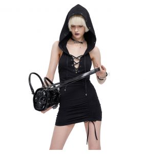 Mini Robe à Capuche 'Gelvira' Noire