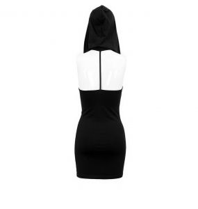 Black 'Gelvira' Hooded Mini Dress