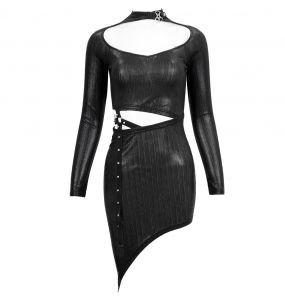 Black 'Geloyra' Asymmetric Dress