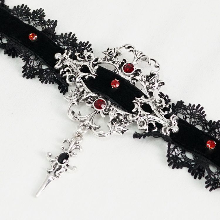 Choker 'Alicia' Noir et Rouge