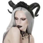 Serre-Tête 'Gothic Roses Horns' Noir