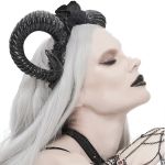Serre-Tête 'Gothic Roses Horns' Noir