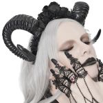 Serre-Tête 'Gothic Roses Horns' Noir